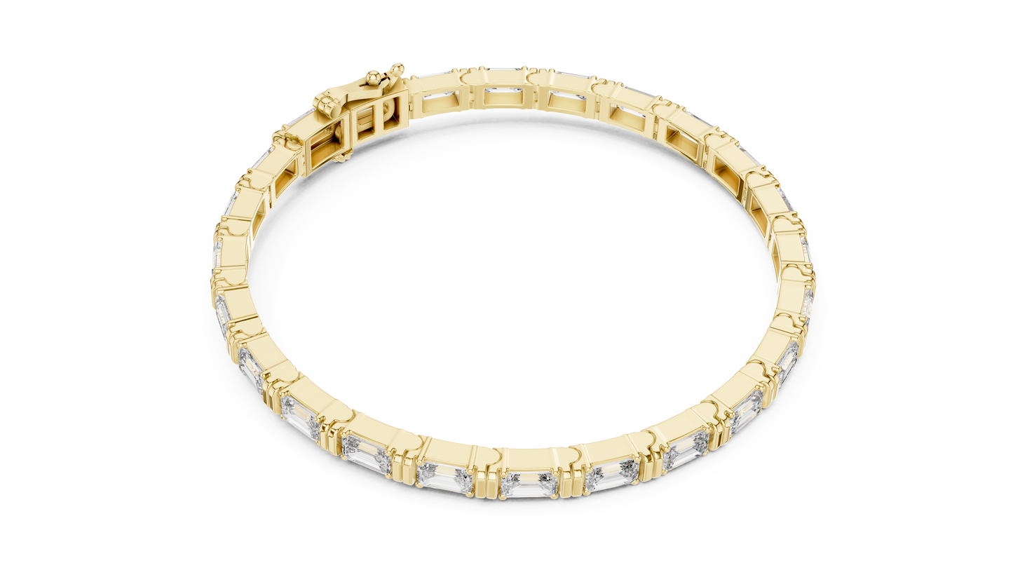 8" Lab-Created Emerald Diamond Bezel Bracelet