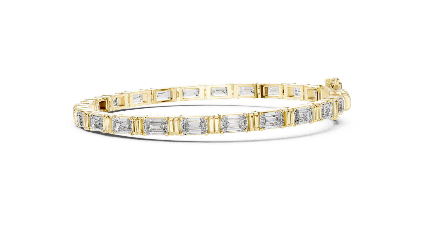 8" Lab-Created Emerald Diamond Bezel Bracelet