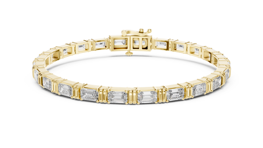 8" Lab-Created Emerald Diamond Bezel Bracelet