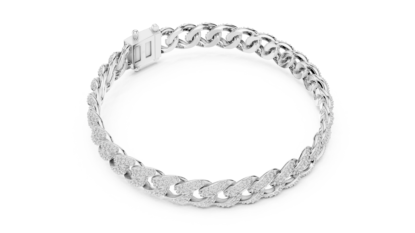 Pavé Lab Grown Diamond Cuban Bracelet