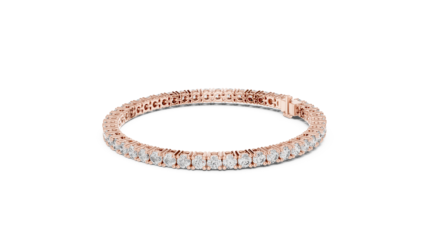 6.37 CTW Round Diamond Collet Tennis Bracelet (7 Inch)