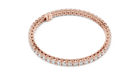 6.37 CTW Round Diamond Collet Tennis Bracelet (7 Inch)