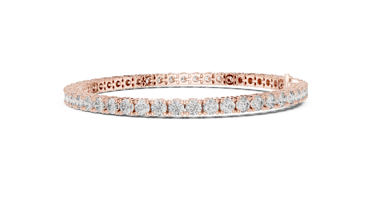 6.37 CTW Round Diamond Collet Tennis Bracelet (7 Inch)