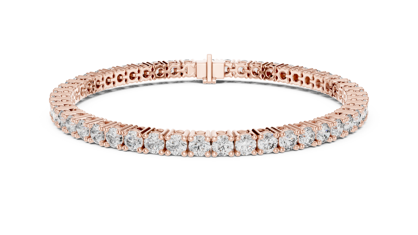 6.37 CTW Round Diamond Collet Tennis Bracelet (7 Inch)