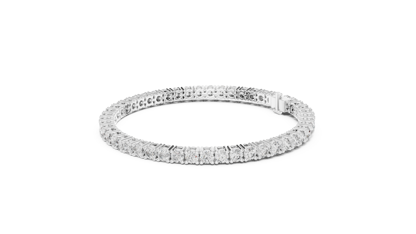 6.37 CTW Round Diamond Collet Tennis Bracelet (7 Inch)
