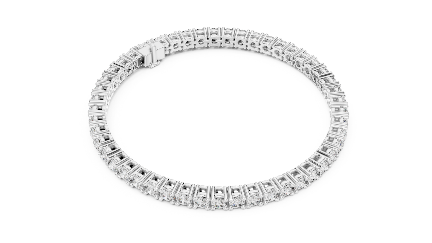 6.37 CTW Round Diamond Collet Tennis Bracelet (7 Inch)