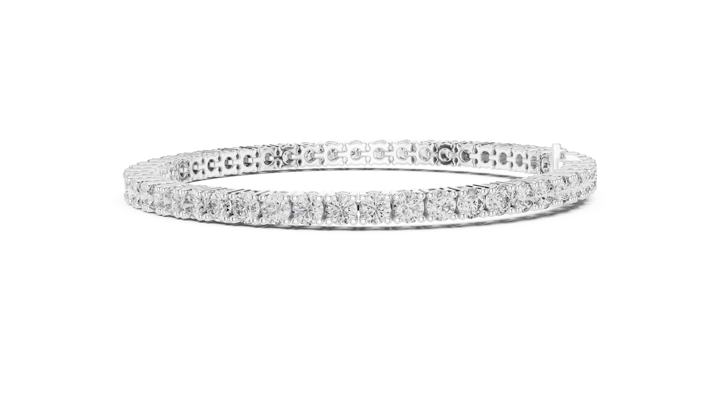 6.37 CTW Round Diamond Collet Tennis Bracelet (7 Inch)