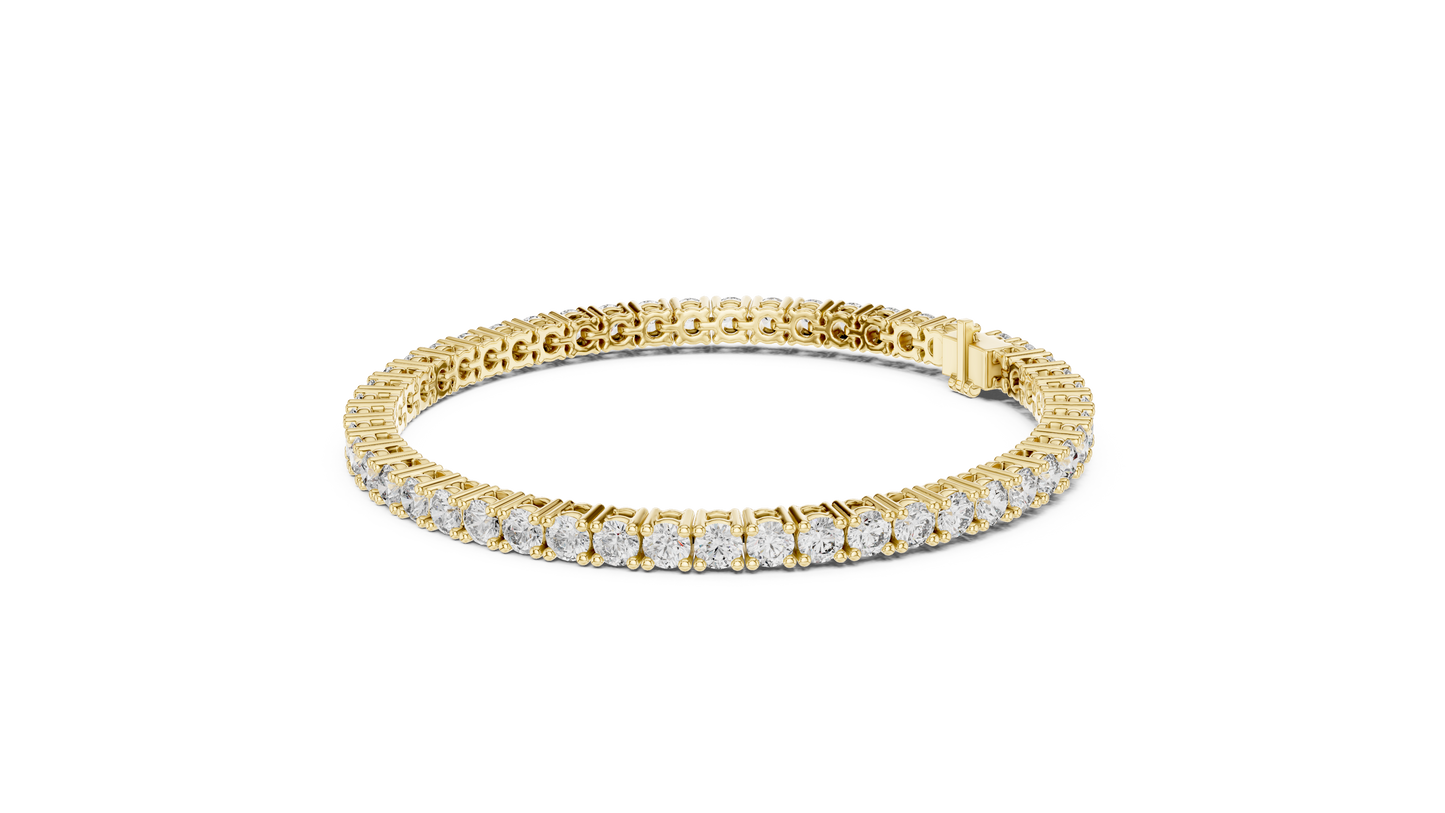 6.37 CTW Round Diamond Collet Tennis Bracelet (7 Inch)