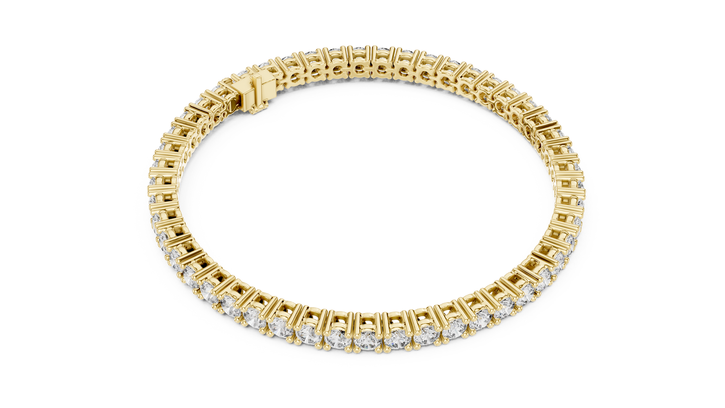 6.37 CTW Round Diamond Collet Tennis Bracelet (7 Inch)