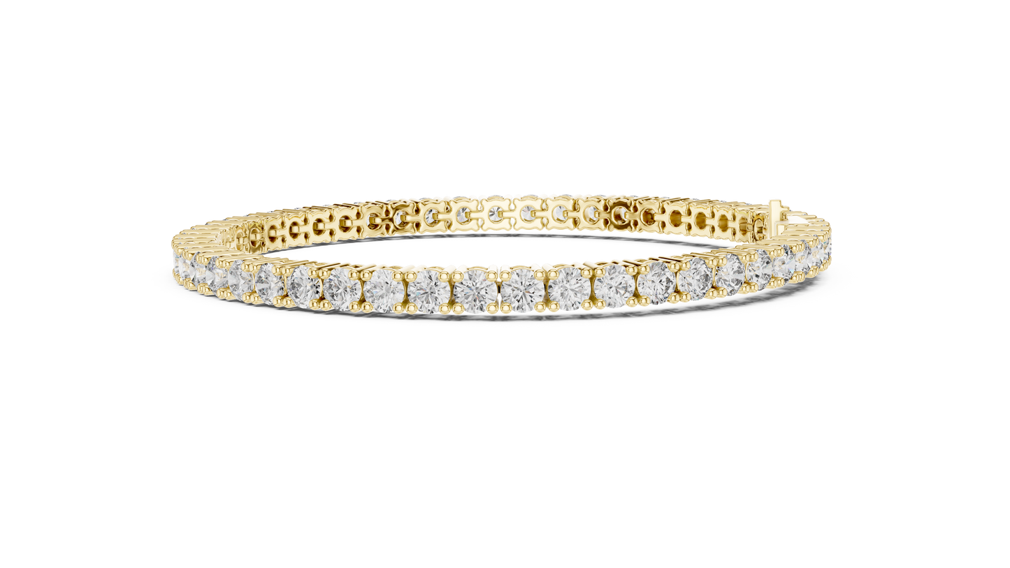 6.37 CTW Round Diamond Collet Tennis Bracelet (7 Inch)