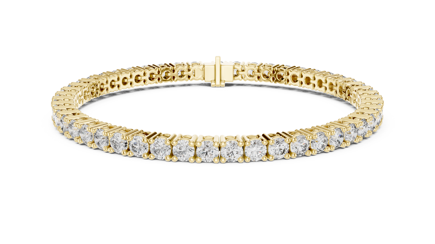 6.37 CTW Round Diamond Collet Tennis Bracelet (7 Inch)