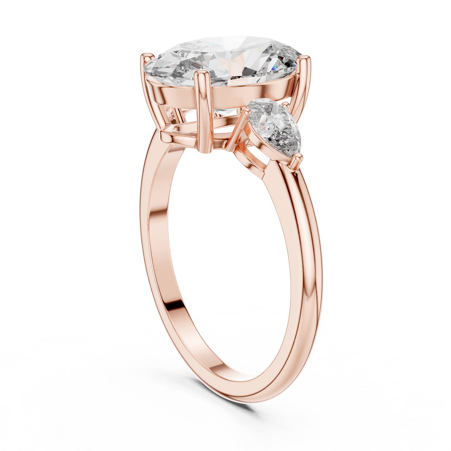 Romantic Oval Cut Three-Stone Diamond Ring