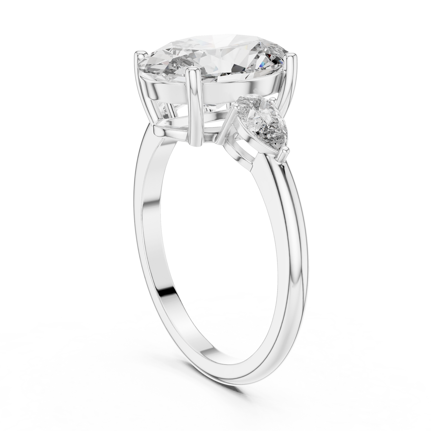 Romantic Oval Cut Three-Stone Diamond Ring