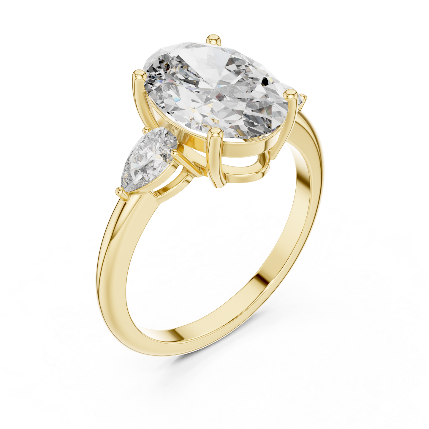 Romantic Oval Cut Three-Stone Diamond Ring