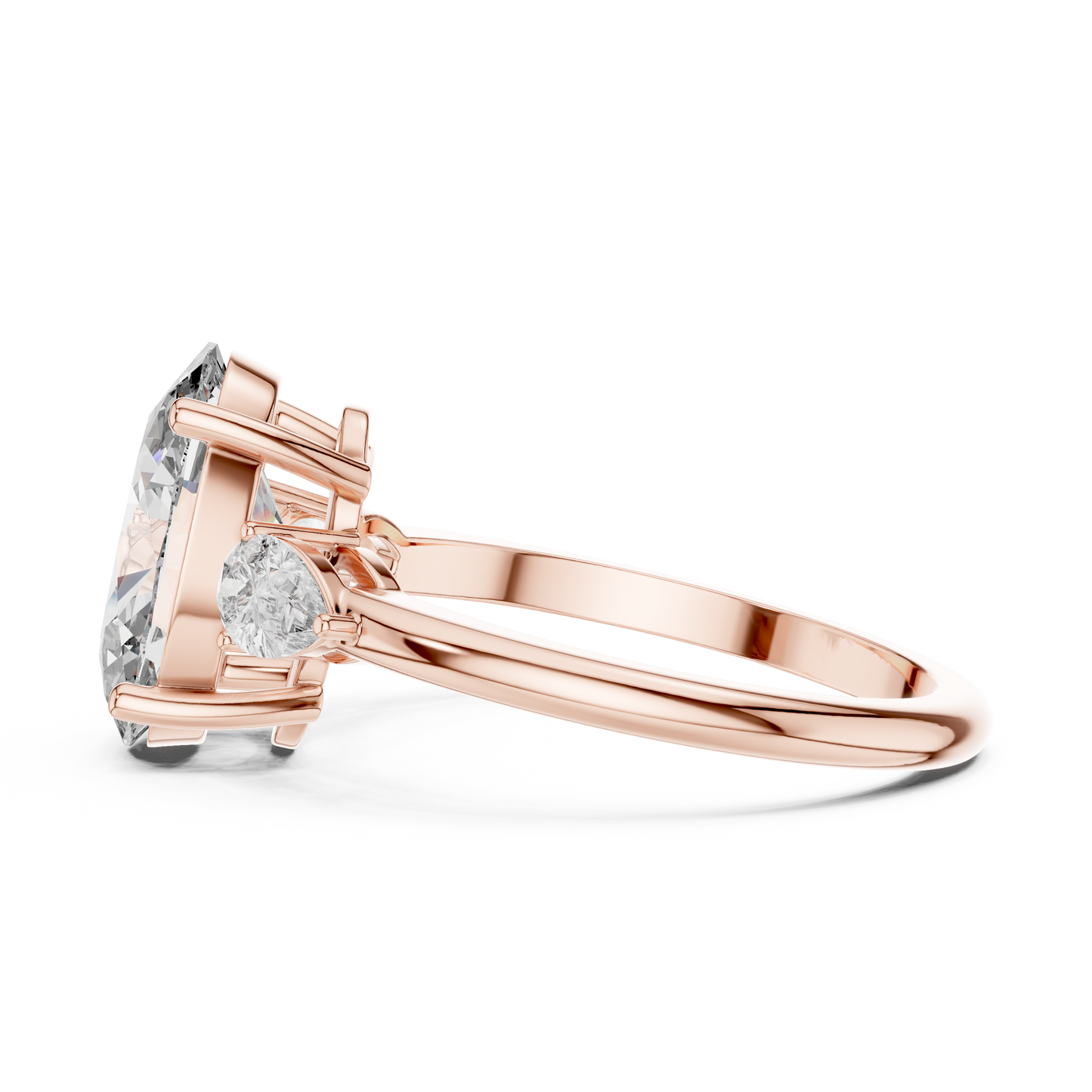 Romantic Oval Cut Three-Stone Diamond Ring