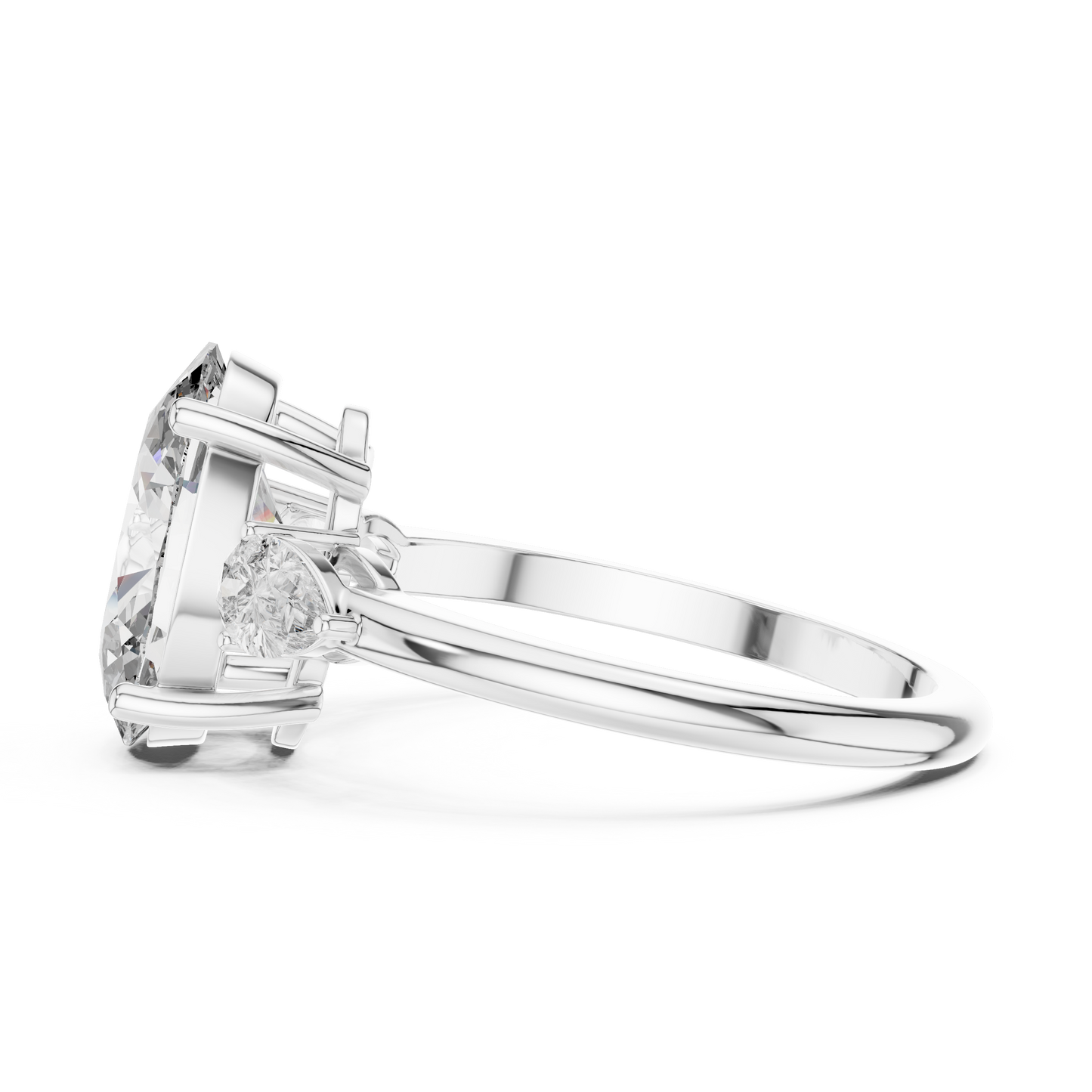 Romantic Oval Cut Three-Stone Diamond Ring