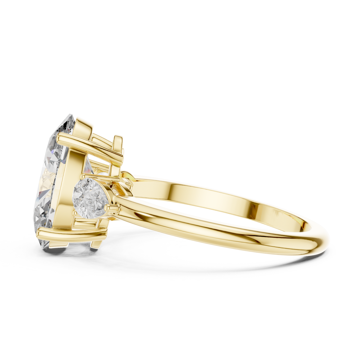 Romantic Oval Cut Three-Stone Diamond Ring