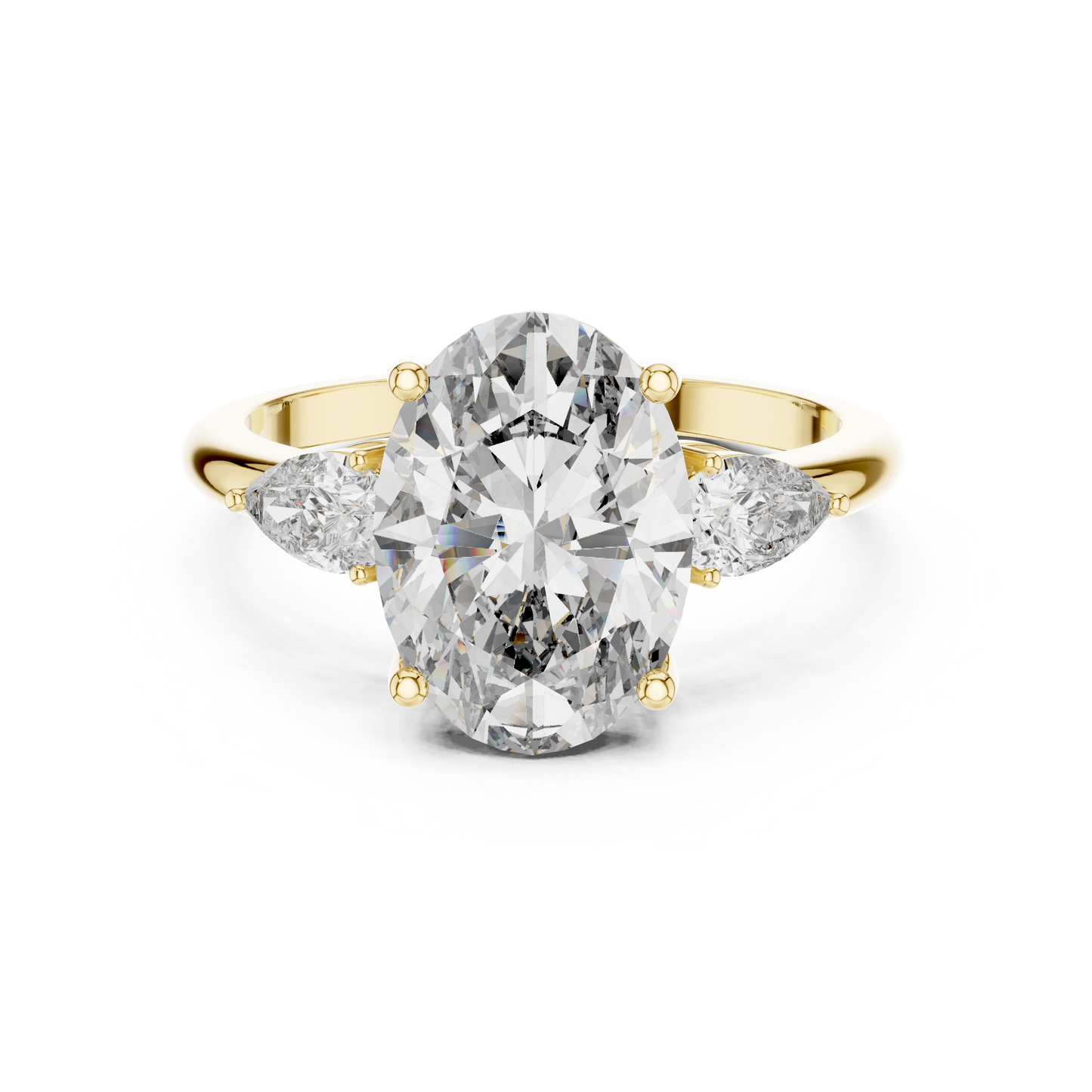 Romantic Oval Cut Three-Stone Diamond Ring
