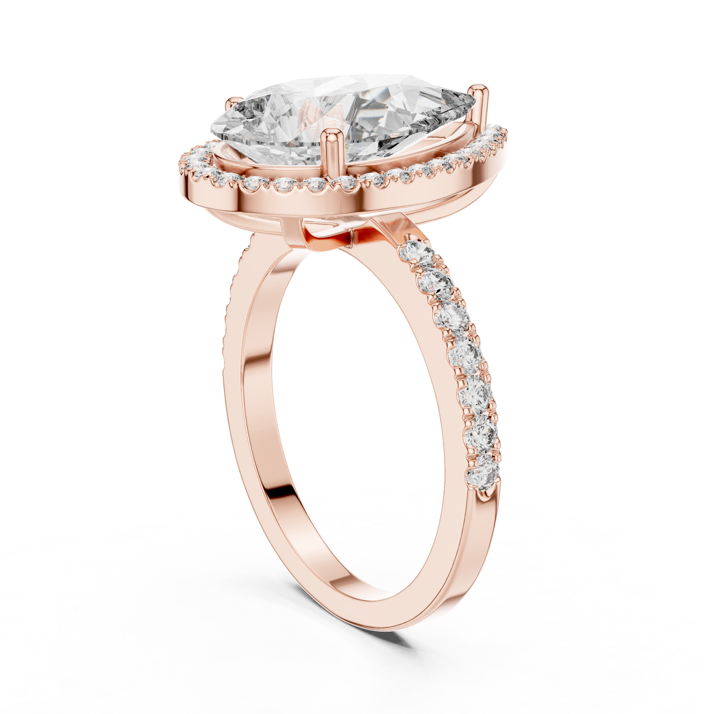 Glamorous 4.47 CTW Pear Cut Halo Diamond Ring