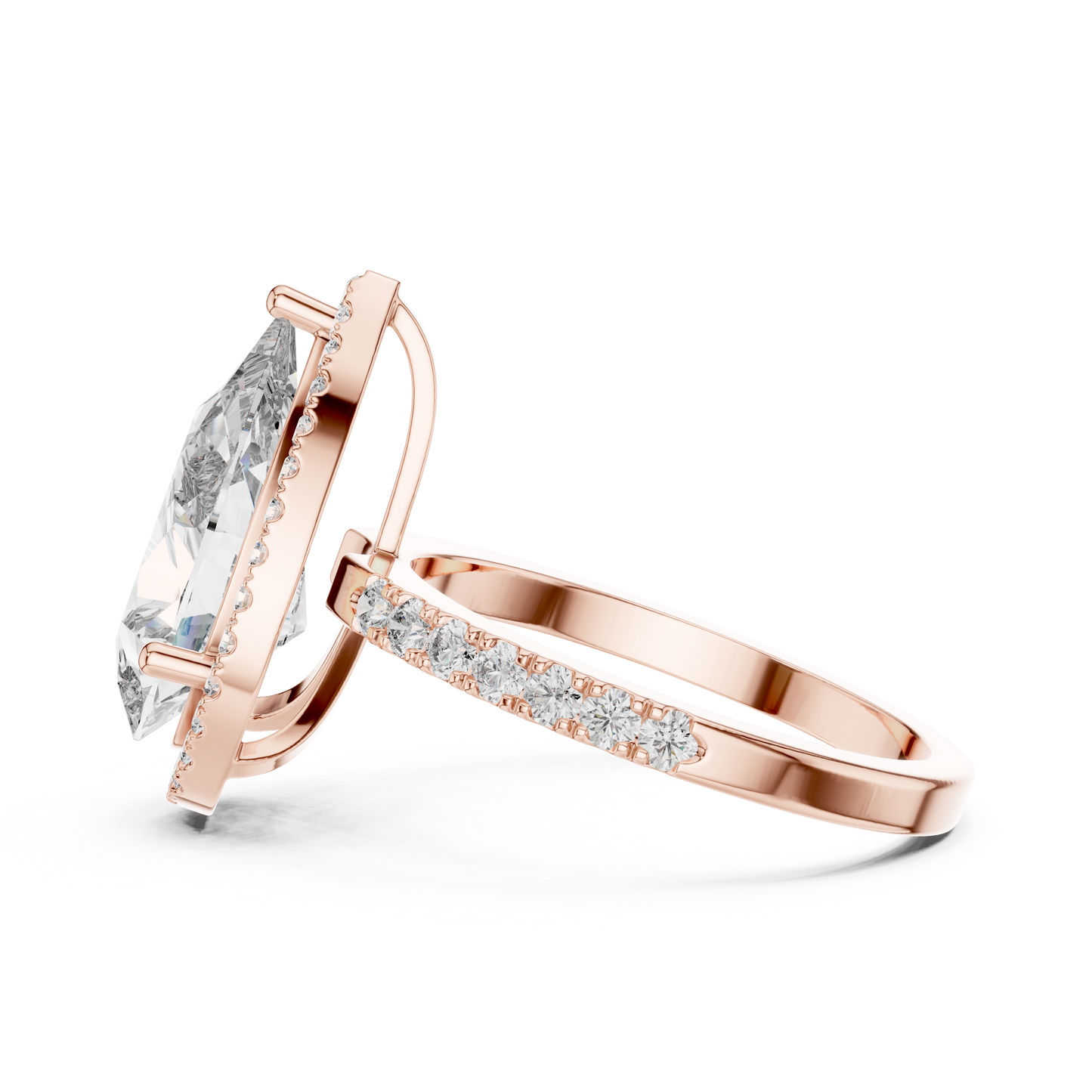 Glamorous 4.47 CTW Pear Cut Halo Diamond Ring