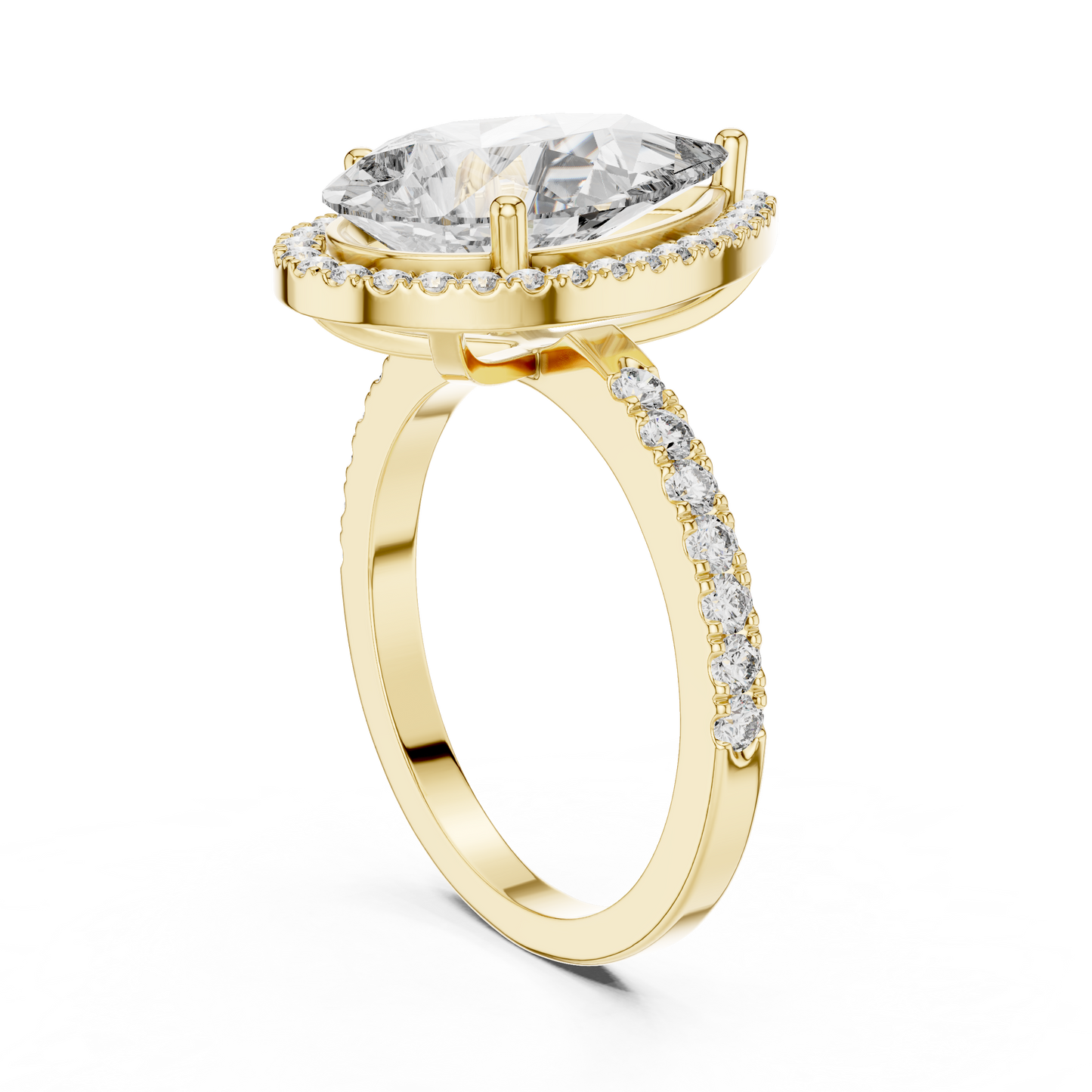 Glamorous 4.47 CTW Pear Cut Halo Diamond Ring