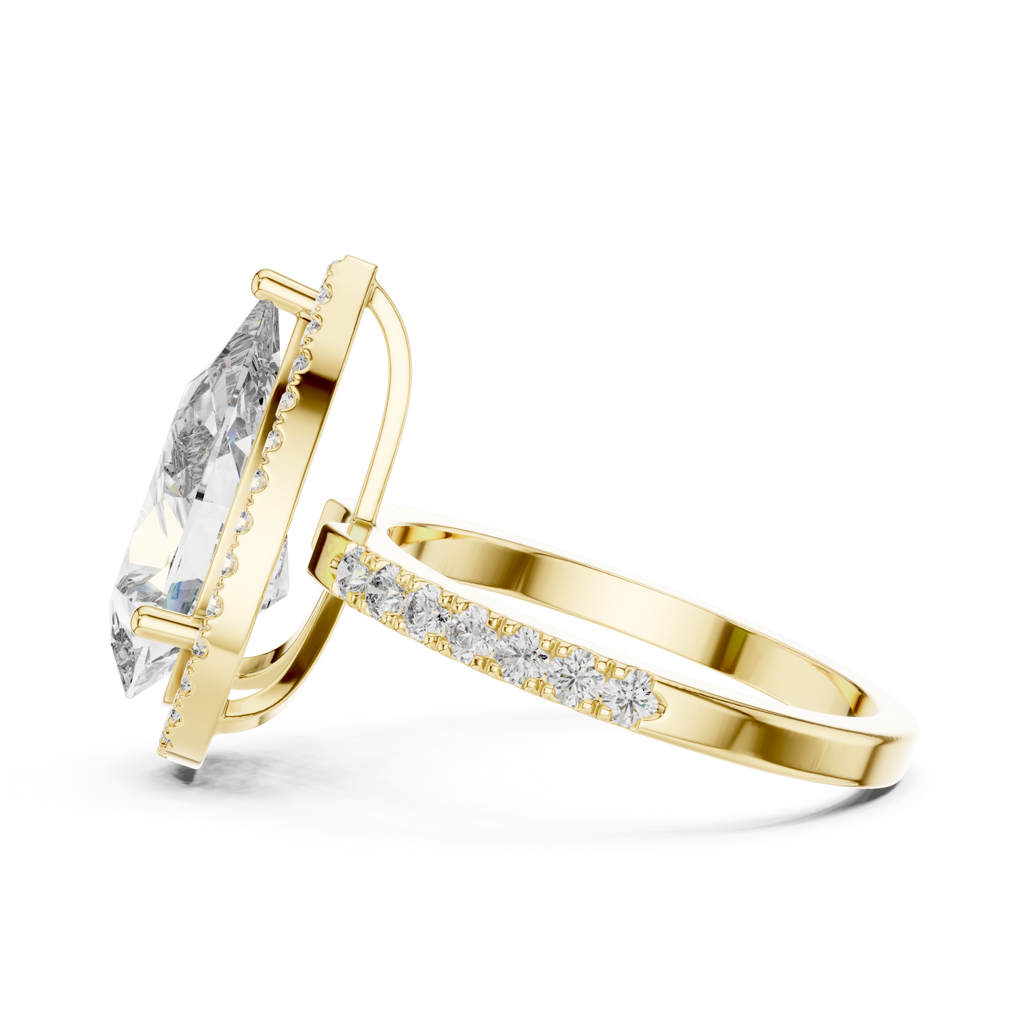 Glamorous 4.47 CTW Pear Cut Halo Diamond Ring