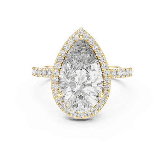 Glamorous 4.47 CTW Pear Cut Halo Diamond Ring