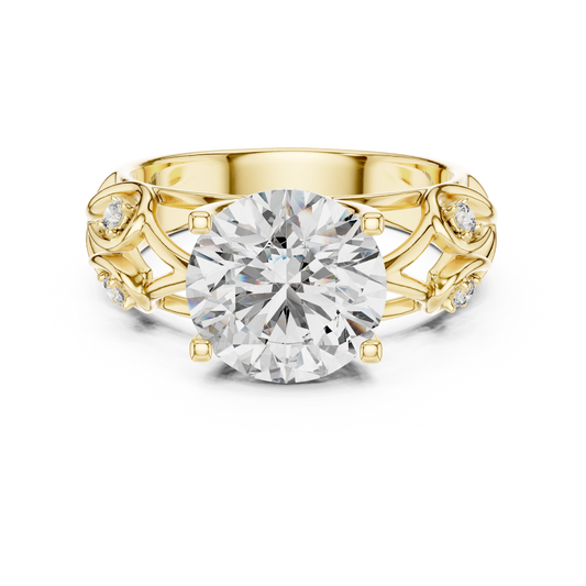 Nature-Inspired Round Diamond Engagement Ring