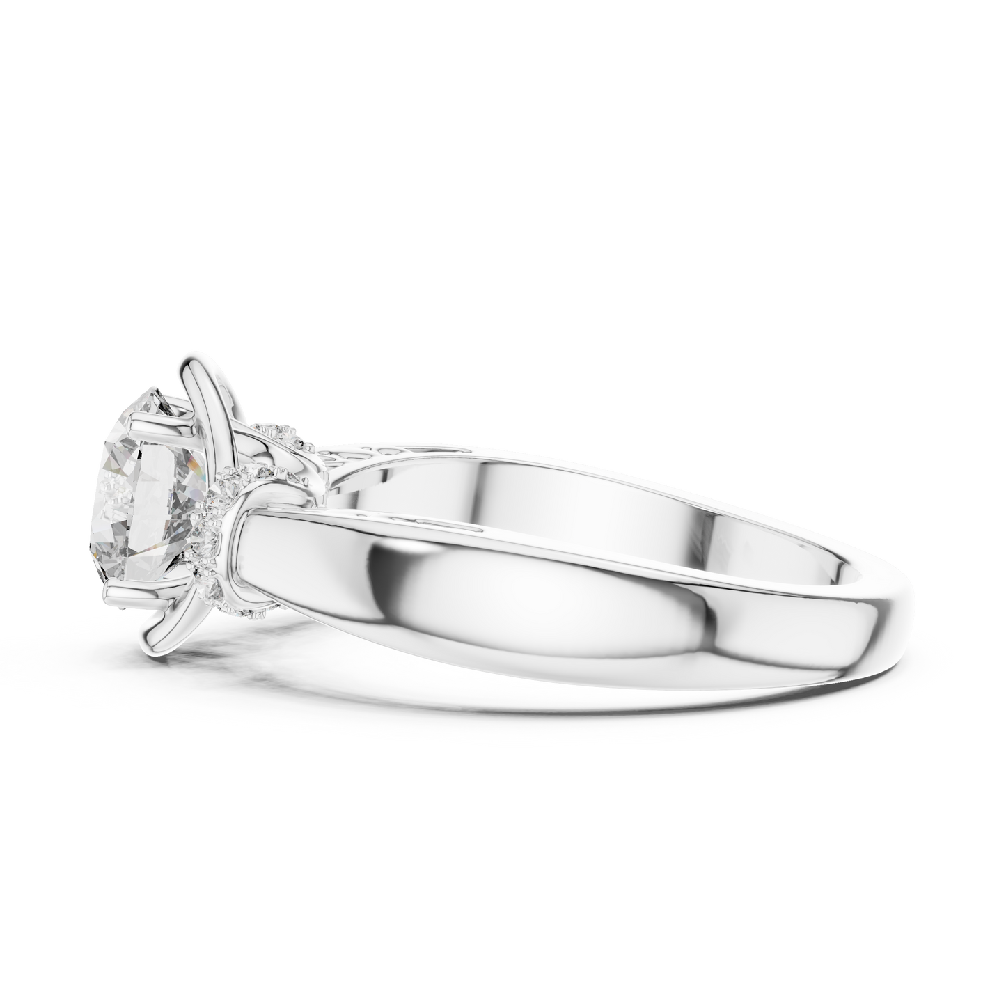1.12 CTW Round Diamond Twisted Split Shank Ring