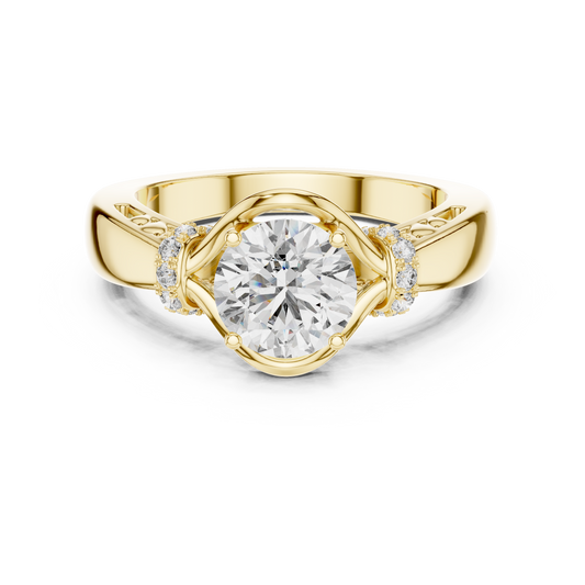 1.12 CTW Round Diamond Twisted Split Shank Ring