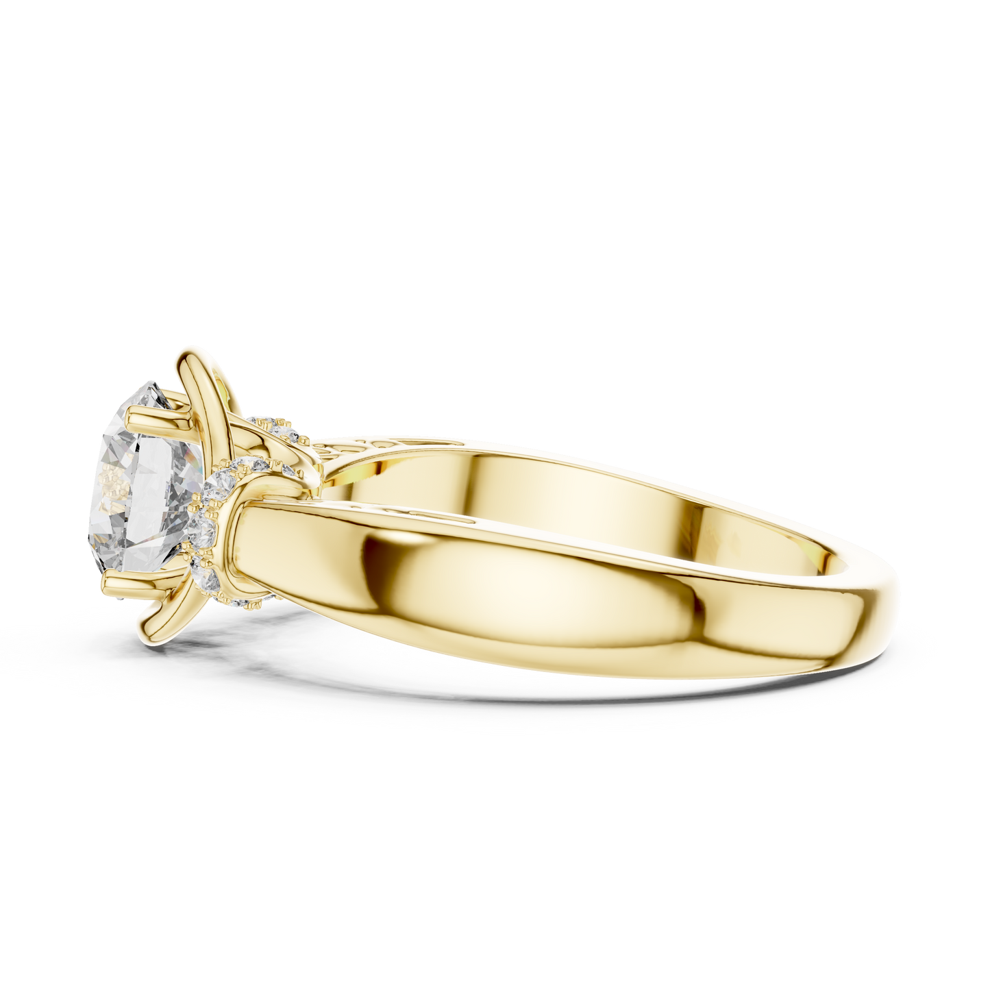 1.12 CTW Round Diamond Twisted Split Shank Ring