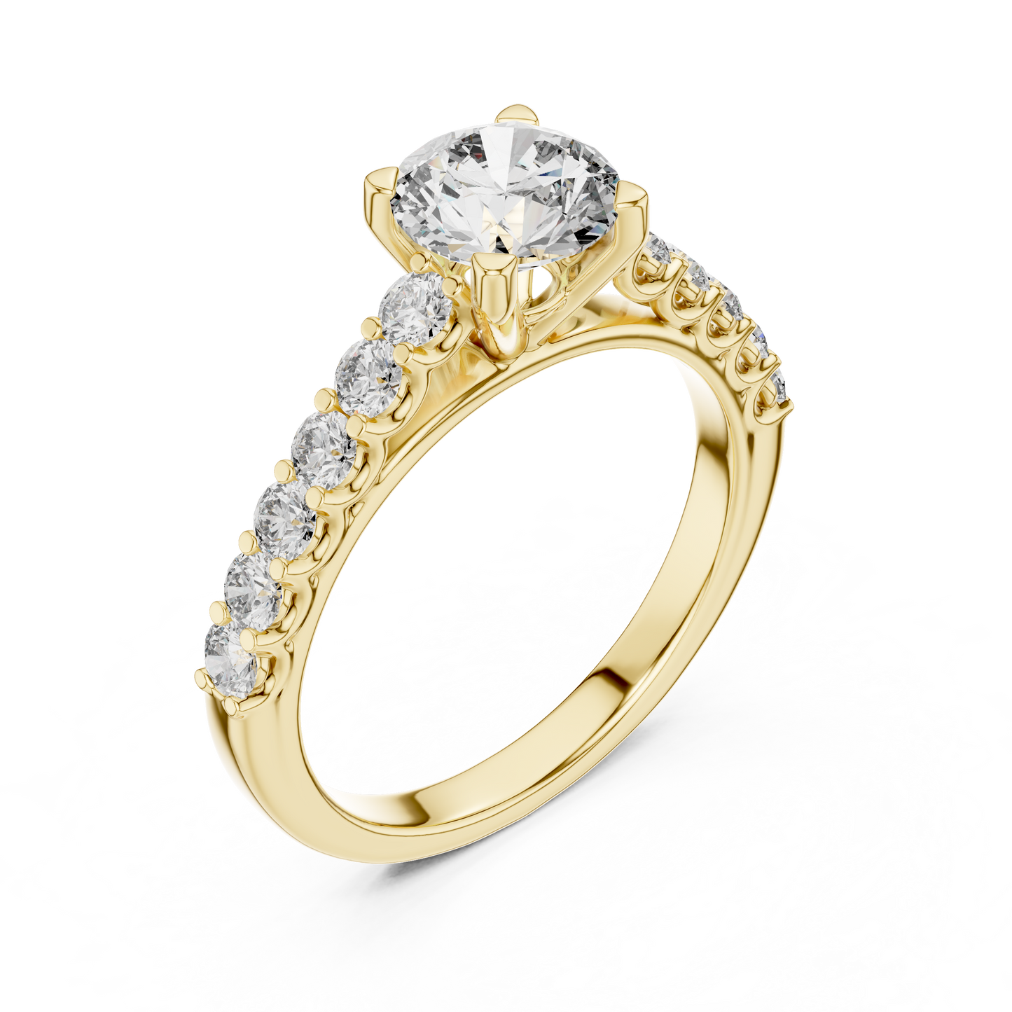 U-Pave Setting Engagement Ring
