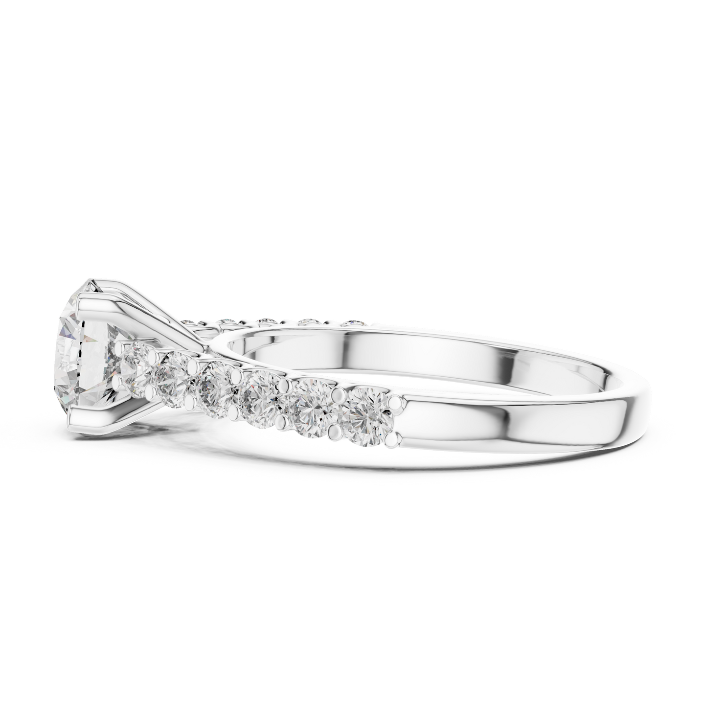 U-Pave Setting Engagement Ring
