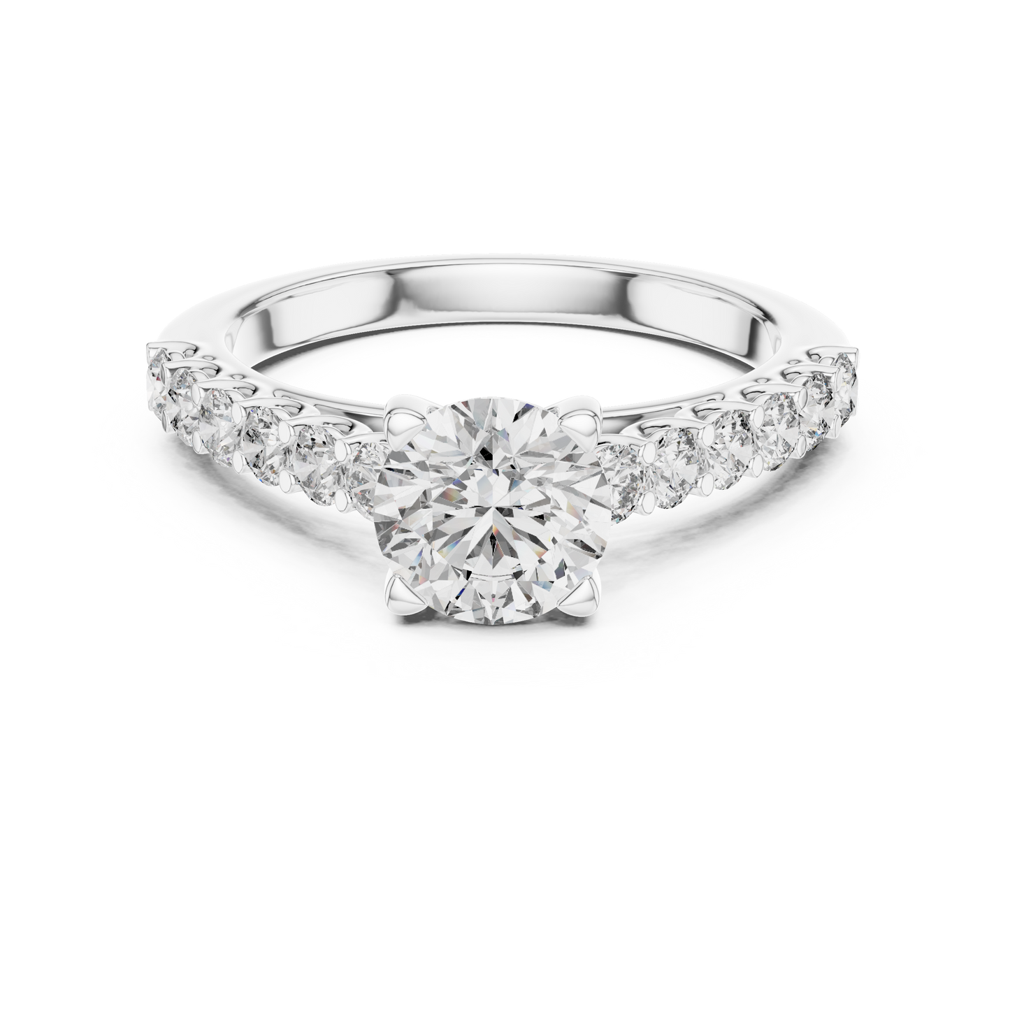 U-Pave Setting Engagement Ring