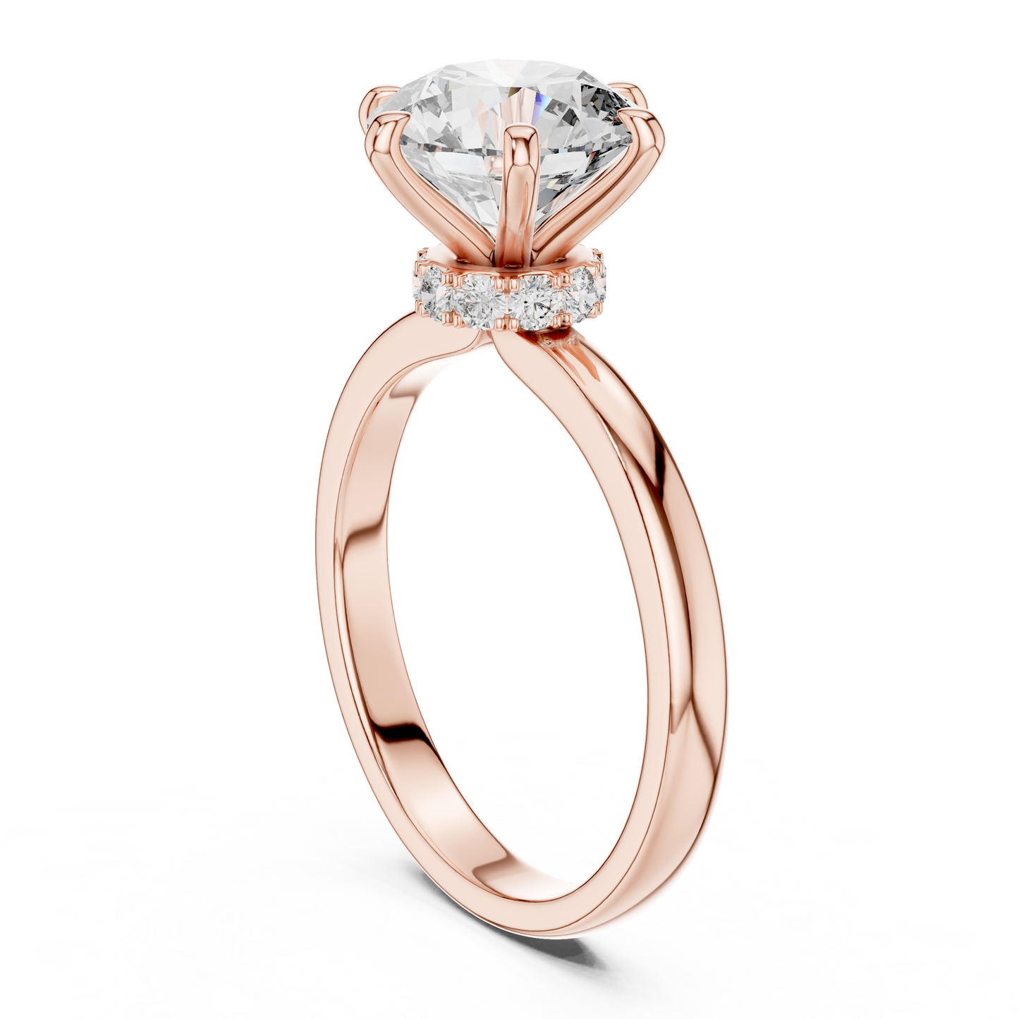 2.00 Carat Round 6-Prong Solitaire with Hidden Halo (2.15 CTW)