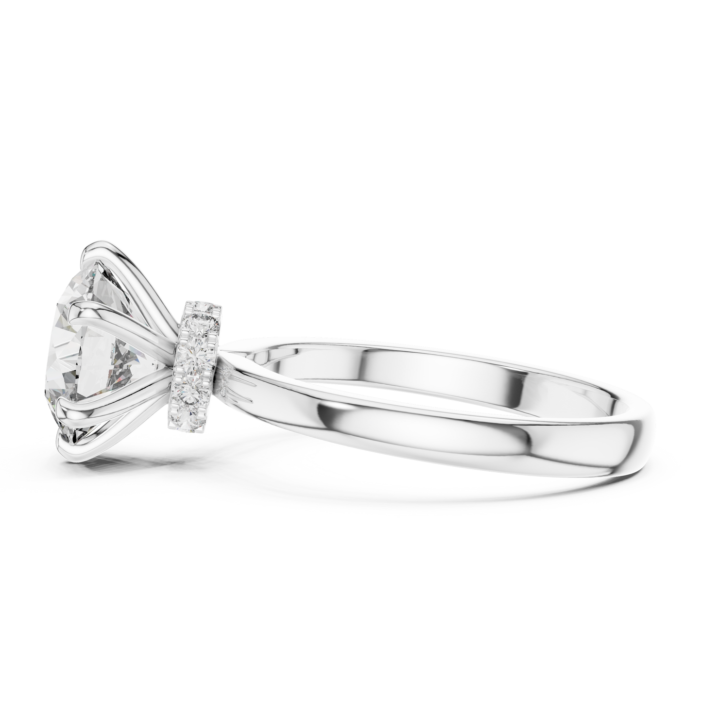 2.00 Carat Round 6-Prong Solitaire with Hidden Halo (2.15 CTW)