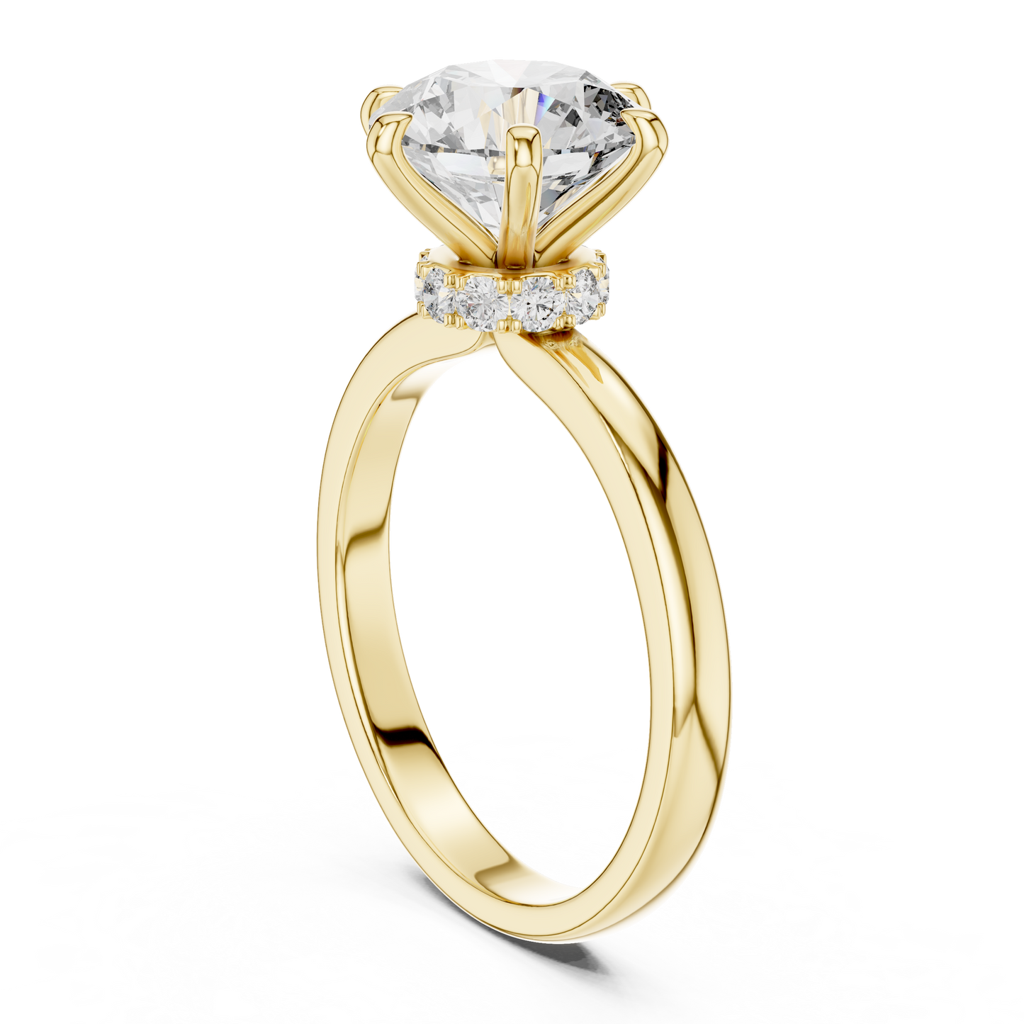 2.00 Carat Round 6-Prong Solitaire with Hidden Halo (2.15 CTW)