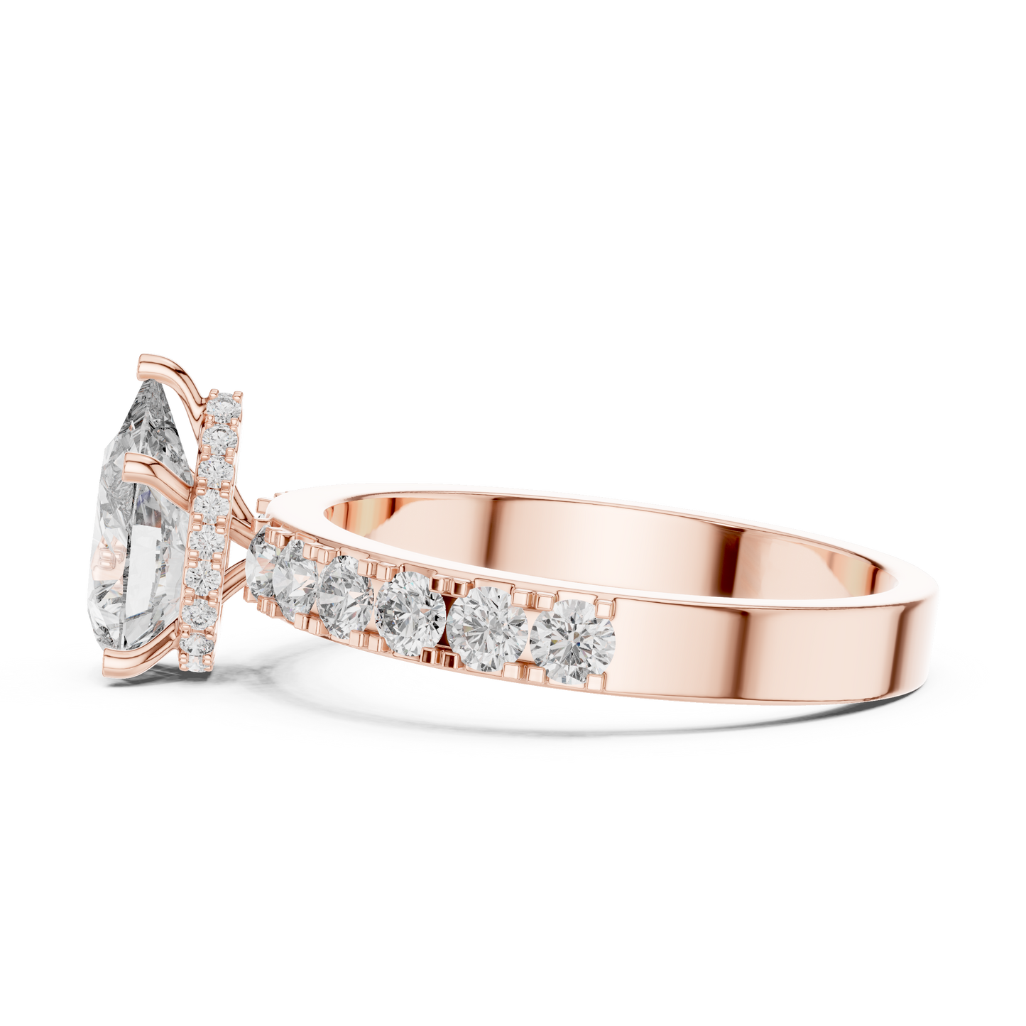 Pear Cut Diamond Engagement Ring with Accent Band