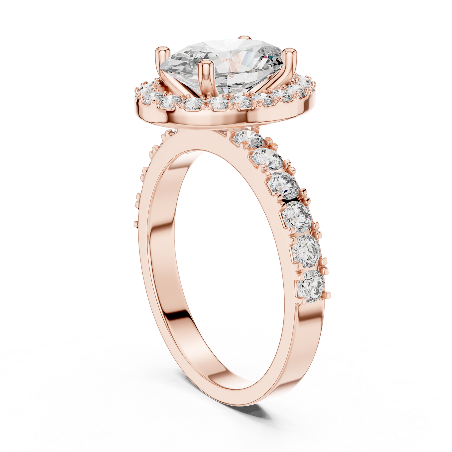 Brilliant 2.44 CTW Oval Diamond Halo Ring with Diamond Band