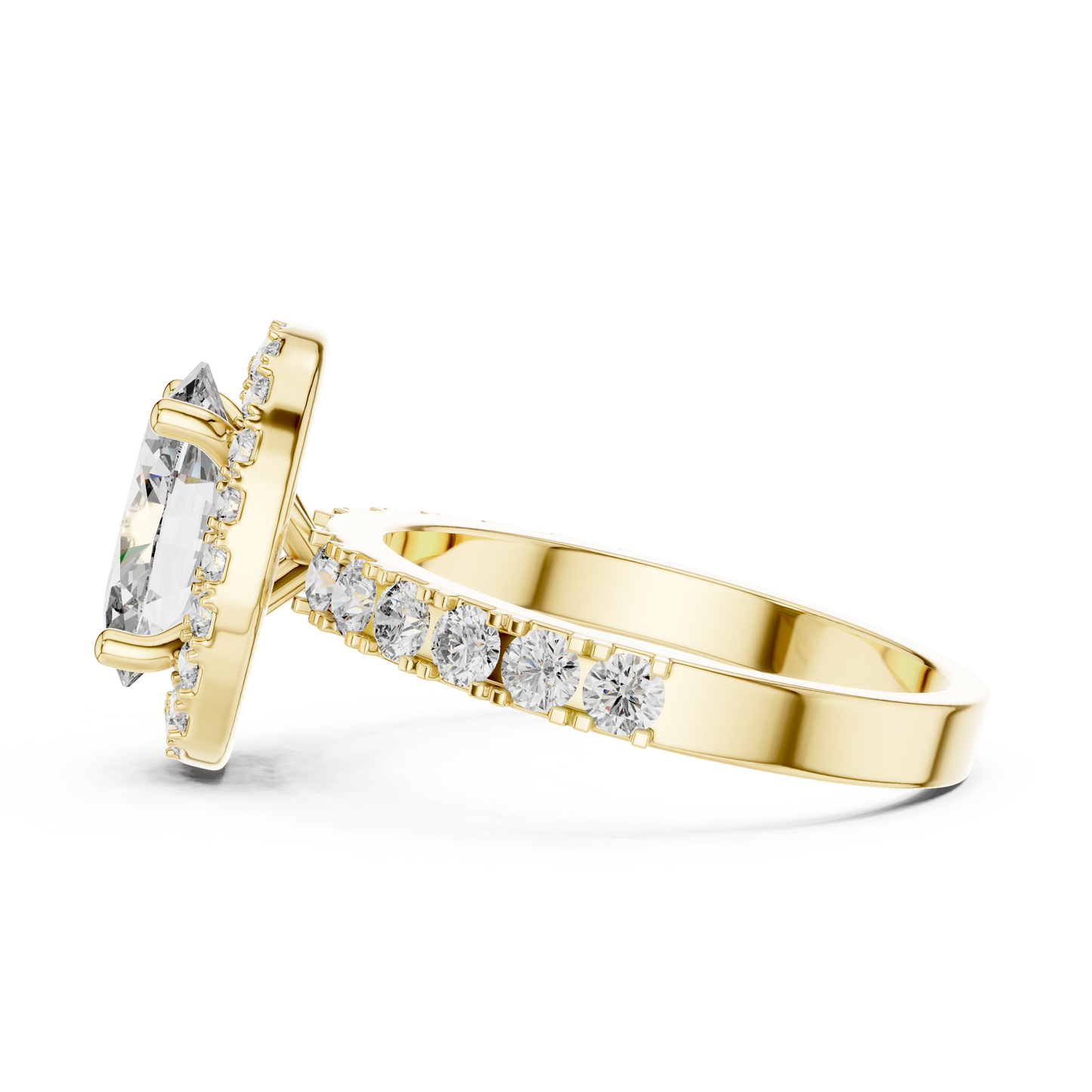 Brilliant 2.44 CTW Oval Diamond Halo Ring with Diamond Band