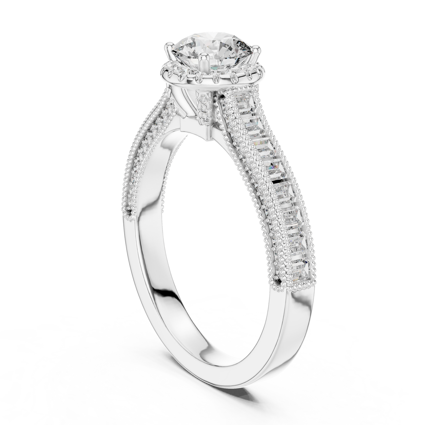 Round 1.42 ct CT Certified Lab-Grown Diamond Channel Engagement Ring