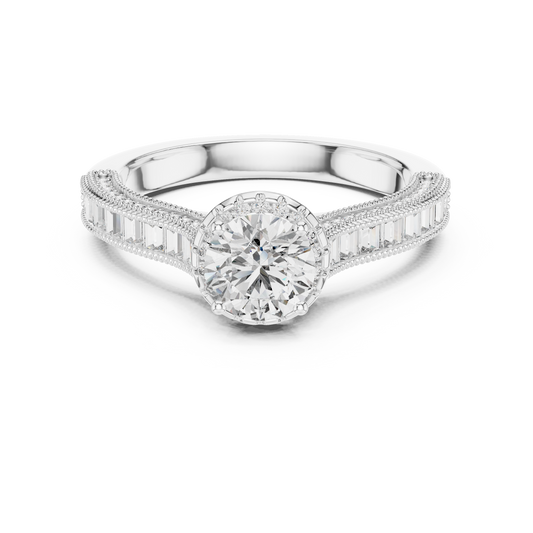 Round 1.42 ct CT Certified Lab-Grown Diamond Channel Engagement Ring