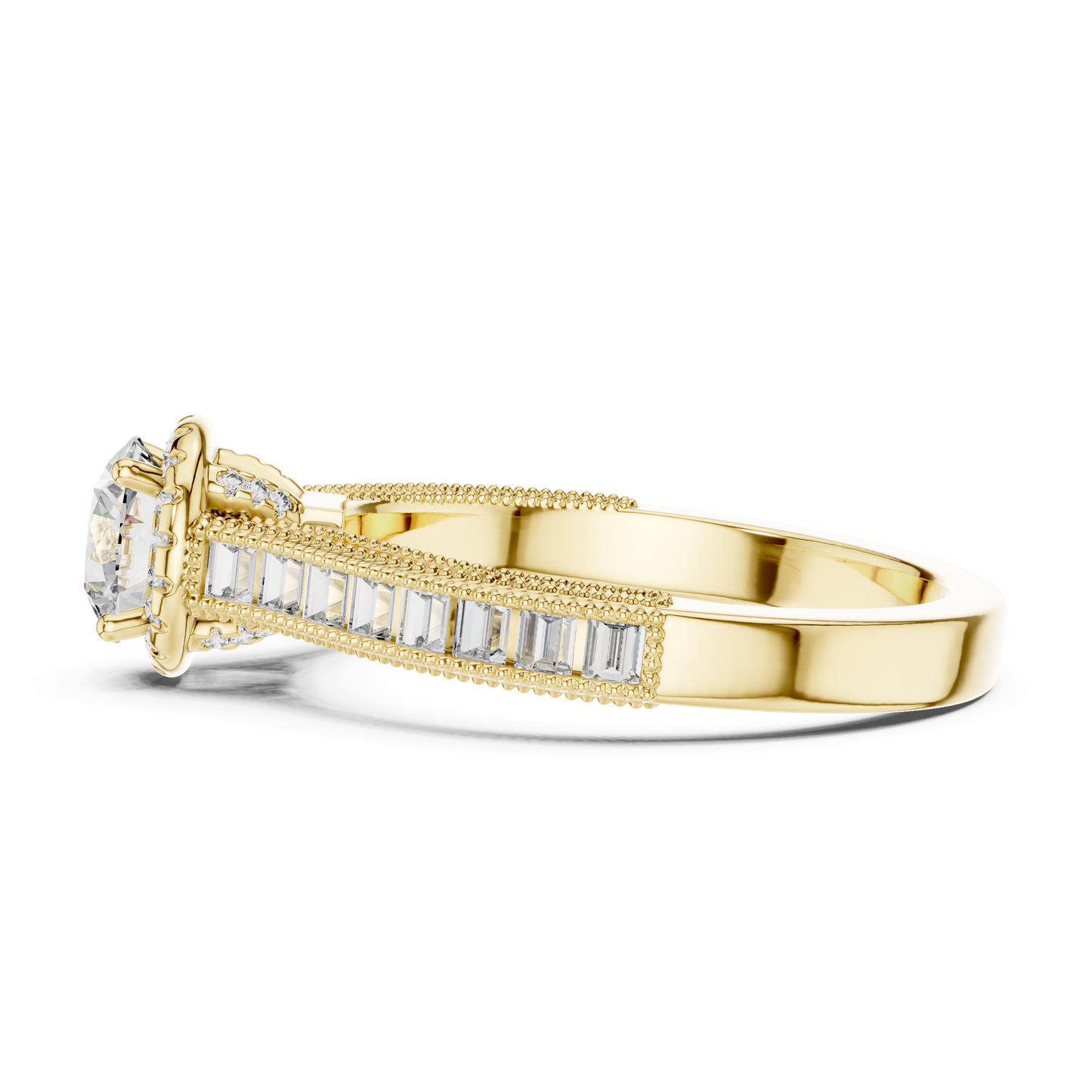 Round 1.42 ct CT Certified Lab-Grown Diamond Channel Engagement Ring
