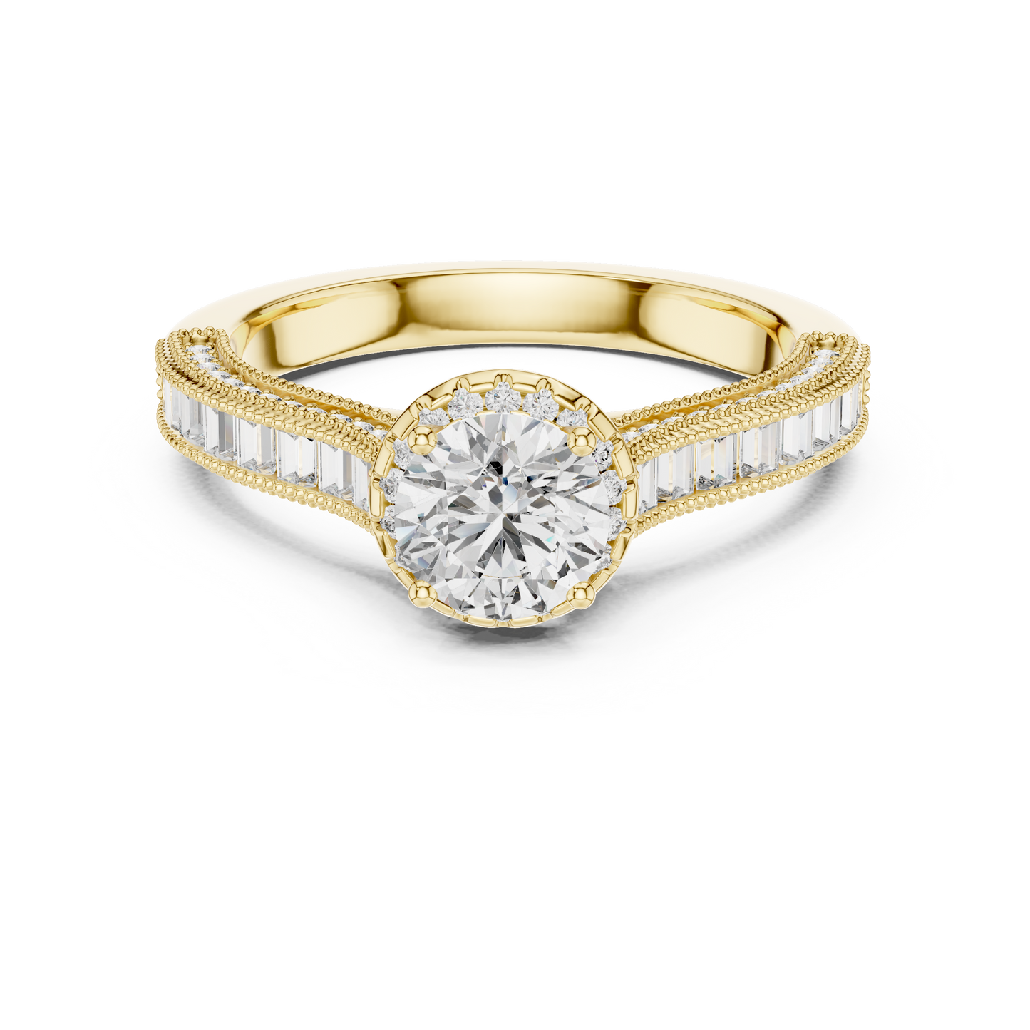 Round 1.42 ct CT Certified Lab-Grown Diamond Channel Engagement Ring