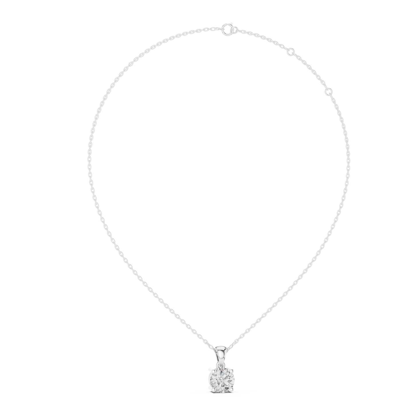 1.00 CTW Round Cut Diamond Solitaire Pendant