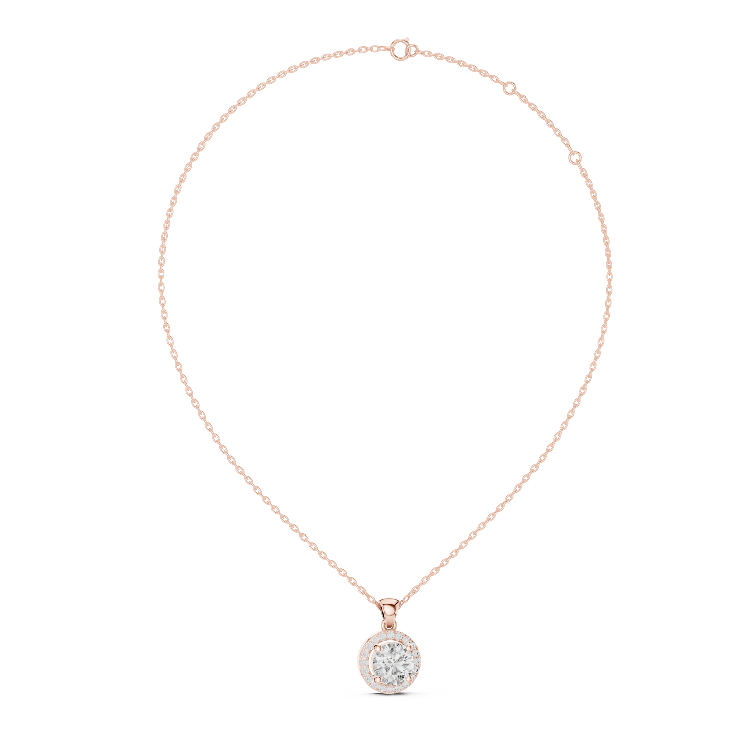 3.22 CTW Lab-Created Diamond Halo Pendant Necklace