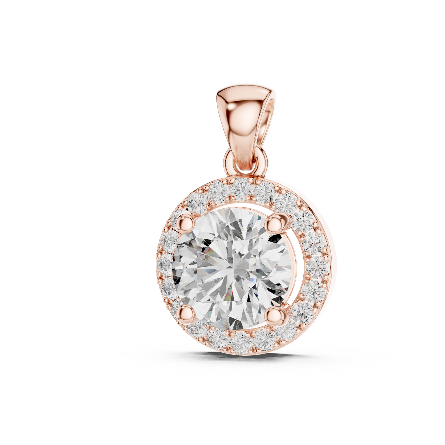 3.22 CTW Lab-Created Diamond Halo Pendant Necklace