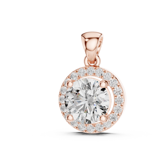 3.22 CTW Lab-Created Diamond Halo Pendant Necklace