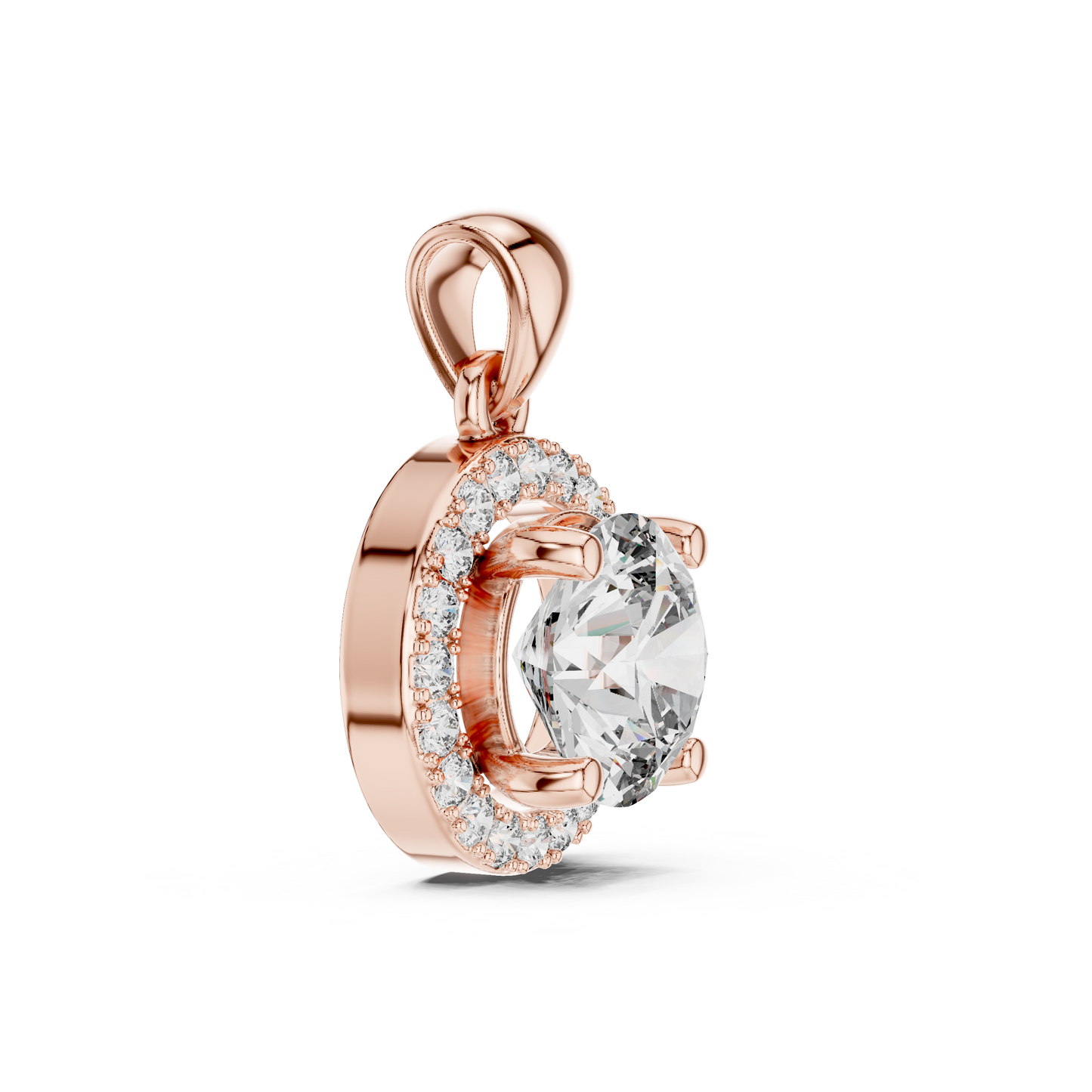 3.22 CTW Lab-Created Diamond Halo Pendant Necklace