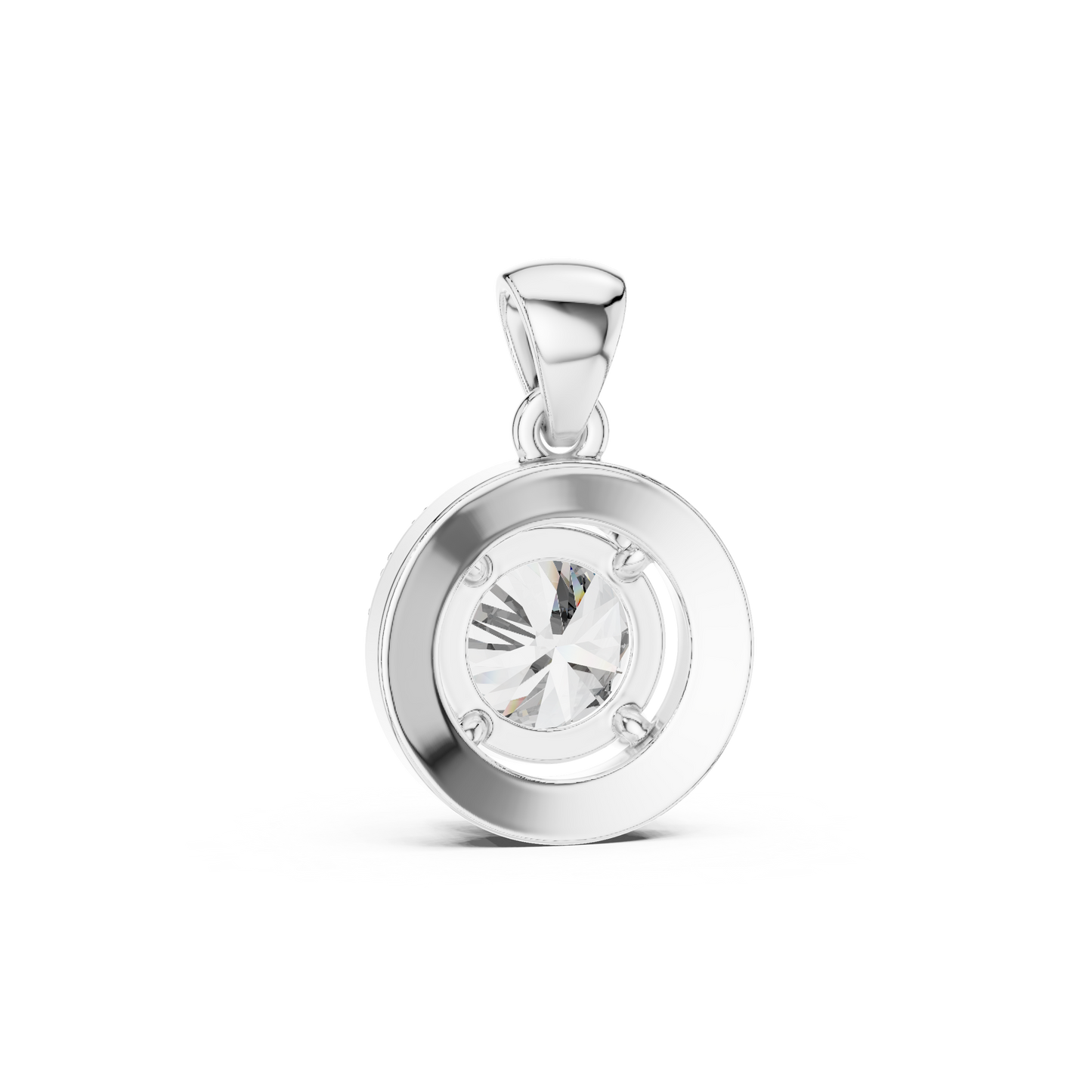 3.22 CTW Lab-Created Diamond Halo Pendant Necklace